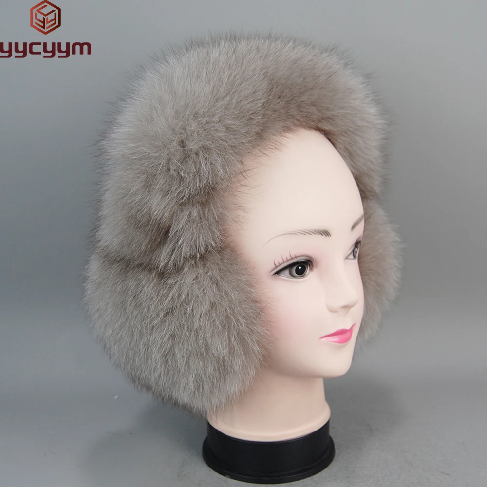 New Winter Fox Fur Headphones Women Real Fur Earmuffs For Women Genuine Fur Ear Muffs Ladies Warm Ear Bandage Female Ear Warmer