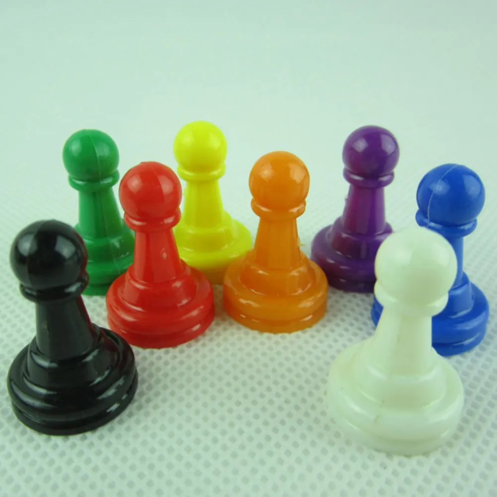 64pcs Pieces Multicolor Board Game Accessories Kids Toy Learn Chess Replacement Chess Pieces Entertainment