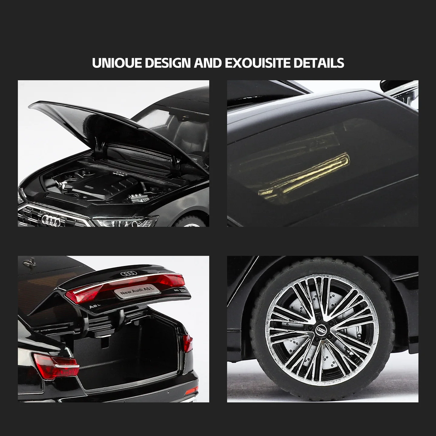 Nieuwe 1:24 AUDI A6 Legering Model Auto Speelgoed Diecasts Casting Pull Back Geluid en Licht Auto Speelgoed Voor Kinderen voertuig