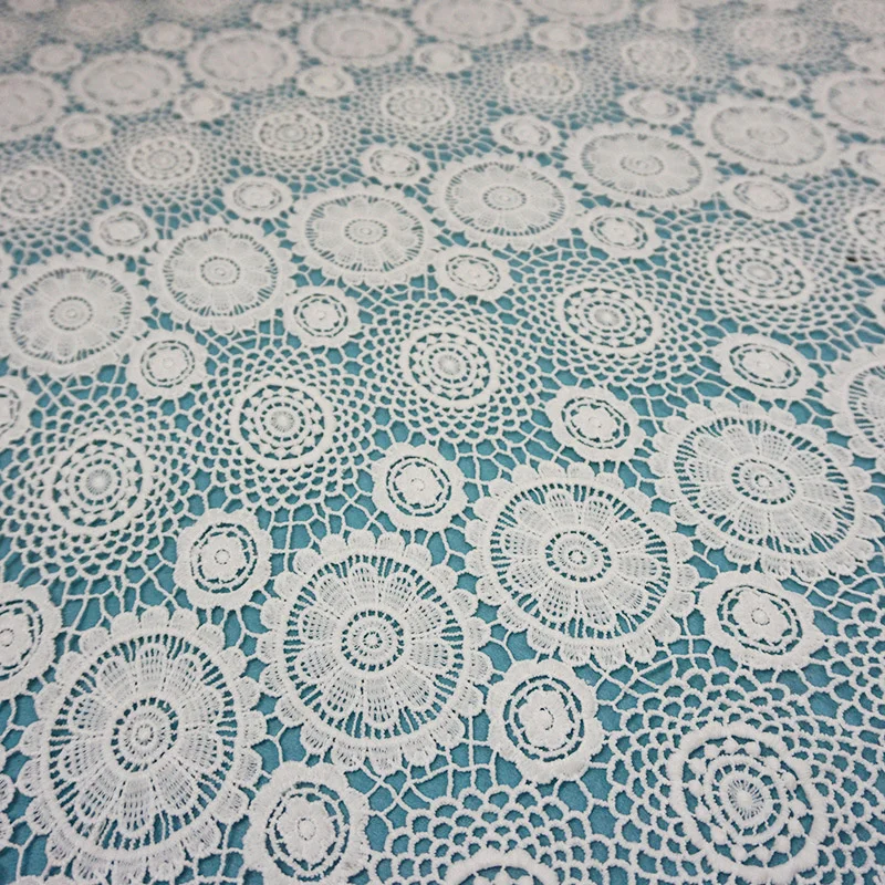 1Yard  Lace Fabric For Party Wedding Dress High Quality White Milk Silk African Lace Fabrics Sewing Clothing Accessories