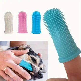 Gato cão super macio pet dedo escova de dentes limpeza mau hálito cuidados não tóxico silicone escova de dentes ferramenta cão limpeza suprimentos