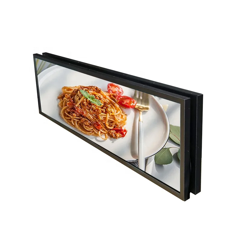 Ultra-wide double-sided screen stretch strip screen panel digital signage display for shopping malls