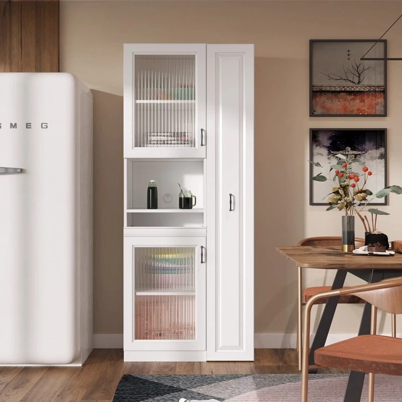 Modern simple sliding door dining side cabinet Changhong glass wall side cabinet kitchen microwave oven locker to the top G-240