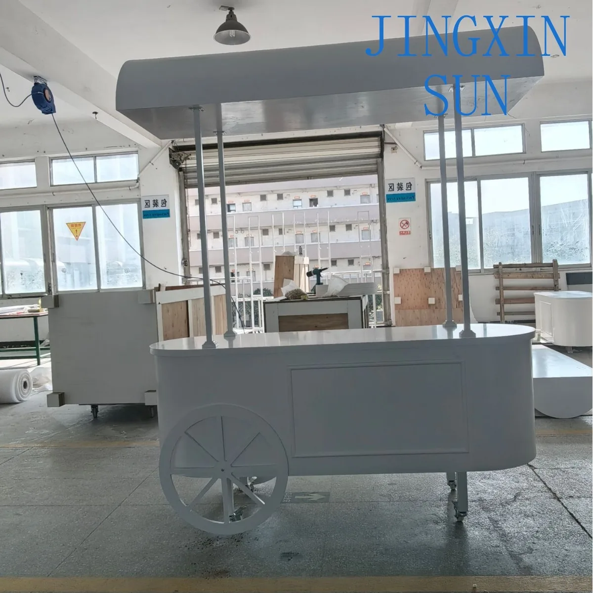 Large Candy Cart Solid White Wood Wedding Birthday Party Cart Sweet Cart view 2