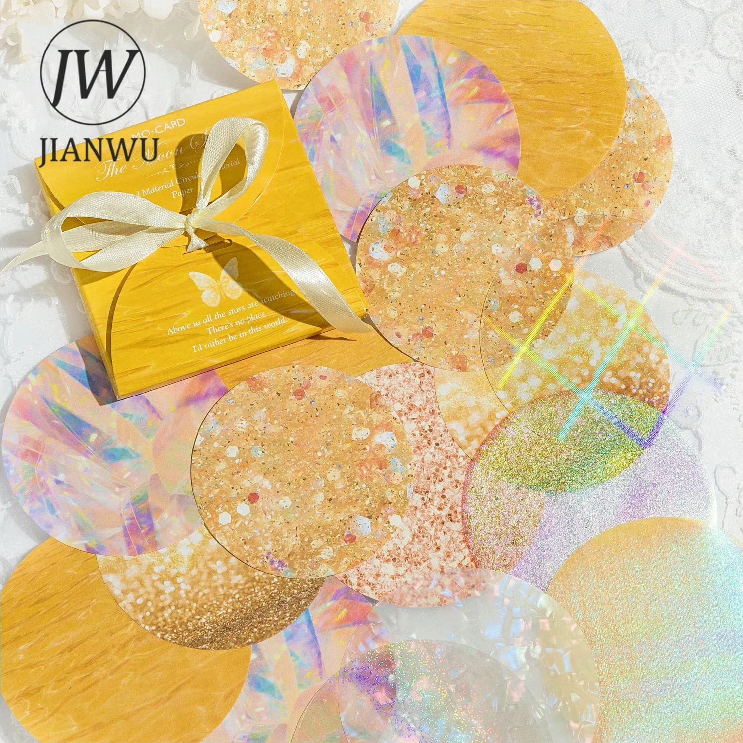 JIANWU Paper Star River Series Vintage Round Water Pattern Collage Decor Material Paper Creative DIY Junk Journal Stationery