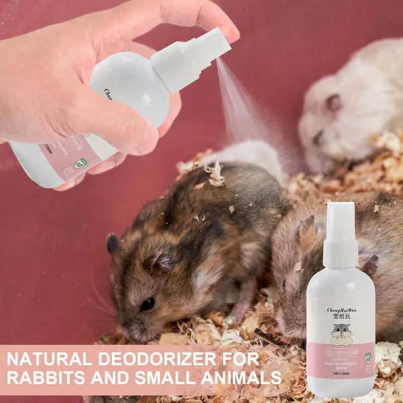 100ml Hamster Cage Cleaner Dog Deodorizing Spray Natural Easily Removes Messes & Odors Spray Just Spray/Wipe For Hamster Mice