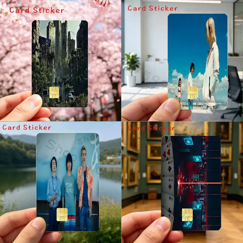 A-Alice in Borderland Holographic Laser Shinny Film Skin Cover Sticker for Debit Credit Card Bank Card