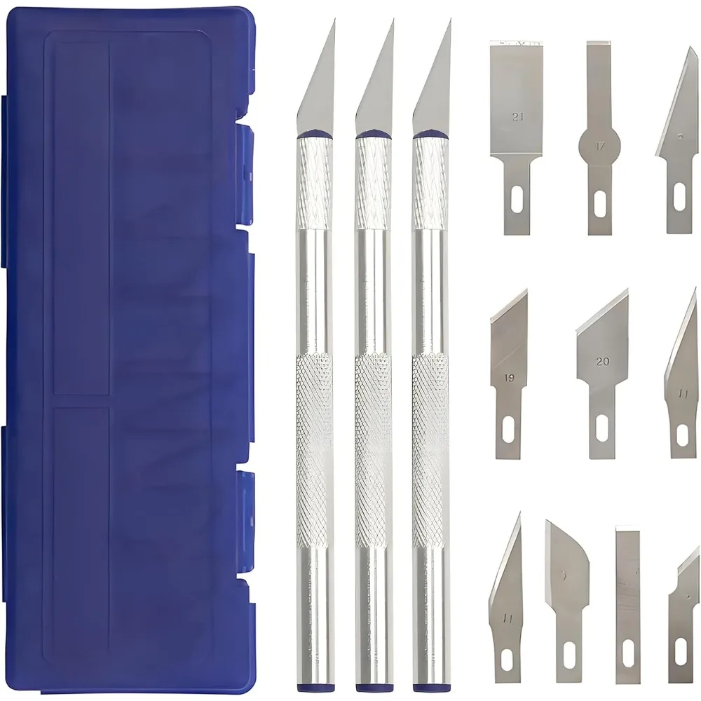 13pcs Aluminum Alloy Carving Knife Set Paper Cutting Craft Model Making Engraving Tool Kit