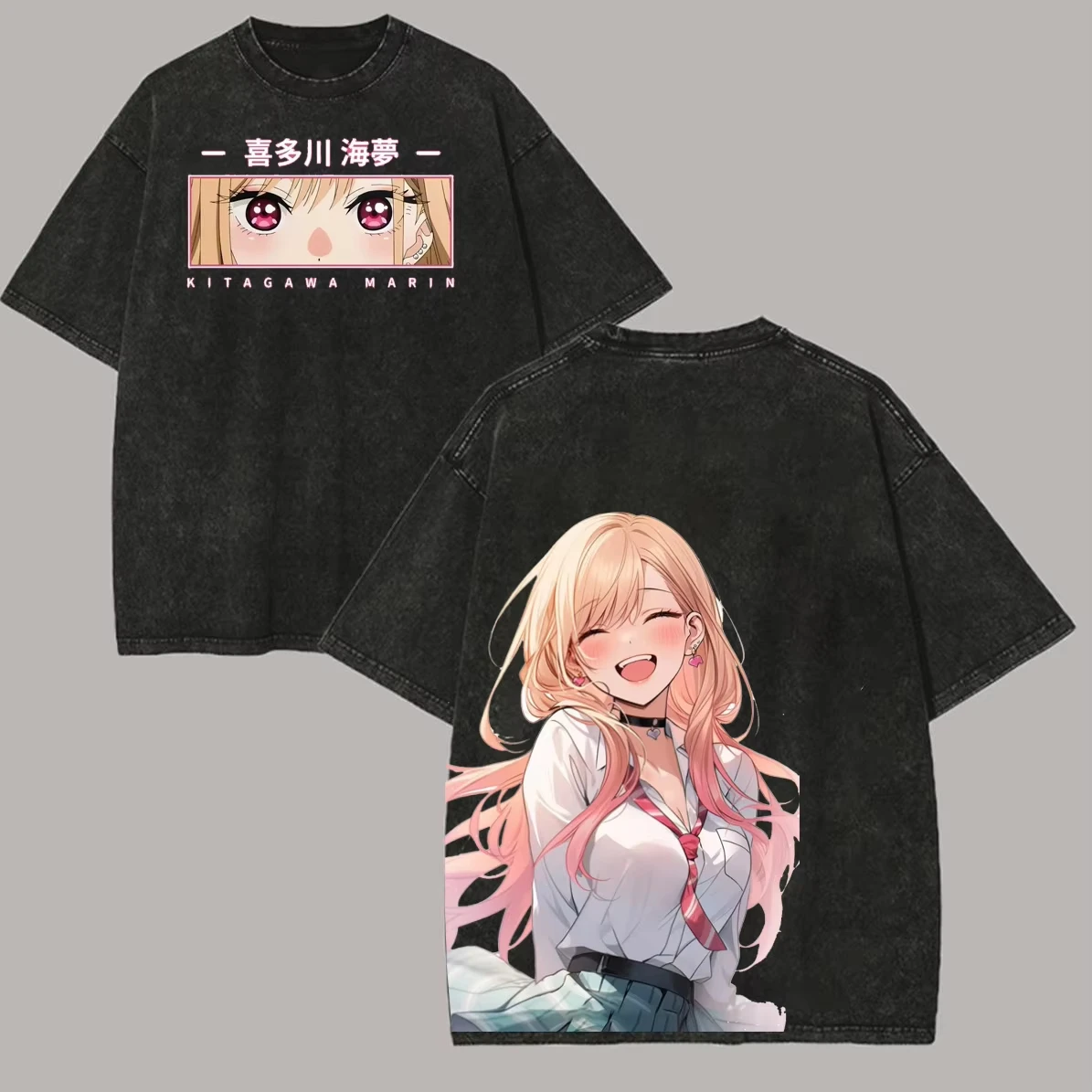 Camiseta de Verão Solta com Estampa de Kitagawa Marin do Anime My Dress-Up Darling para Mulheres e Homens