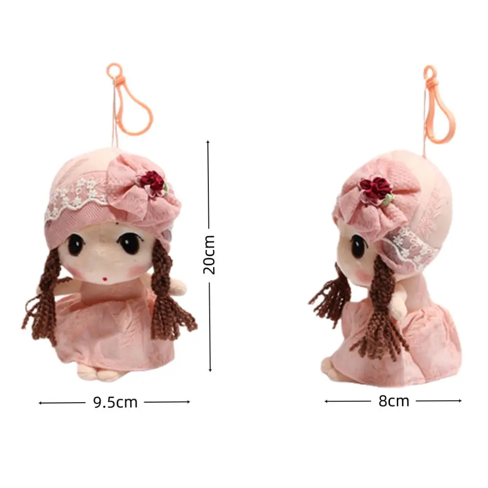 New Dress-up Girl Plush Key Chain Flower Fairy 20cm Size Backpack Charm Figure Doll Pink Blue Green Bag Pendant Birthday Gifts