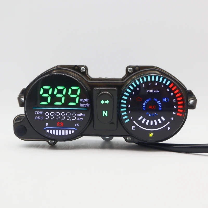 MotoQueen 2023 LED Motorcycle Speedometer For Brazil CG/Titan 150 ESD 2009 to 2013 AZUL 37100-KVS-901