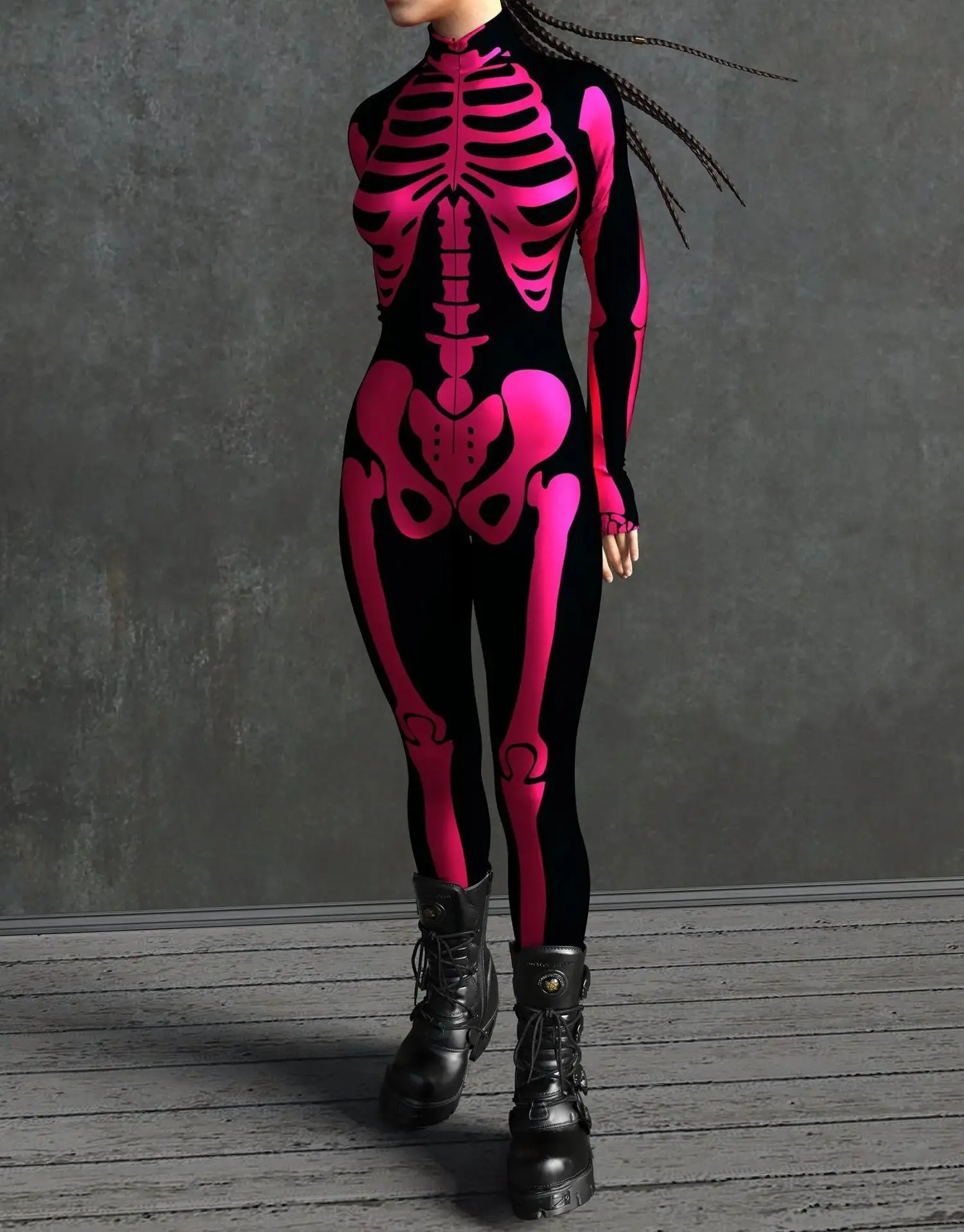 3D-Druck Cyberpunk Damen Strumpfhose Jumpsuit Halloween Feiertagsparty Cosplay Kostüm Elastische Bodysuits Rompers Damen Zentai – Detail 8