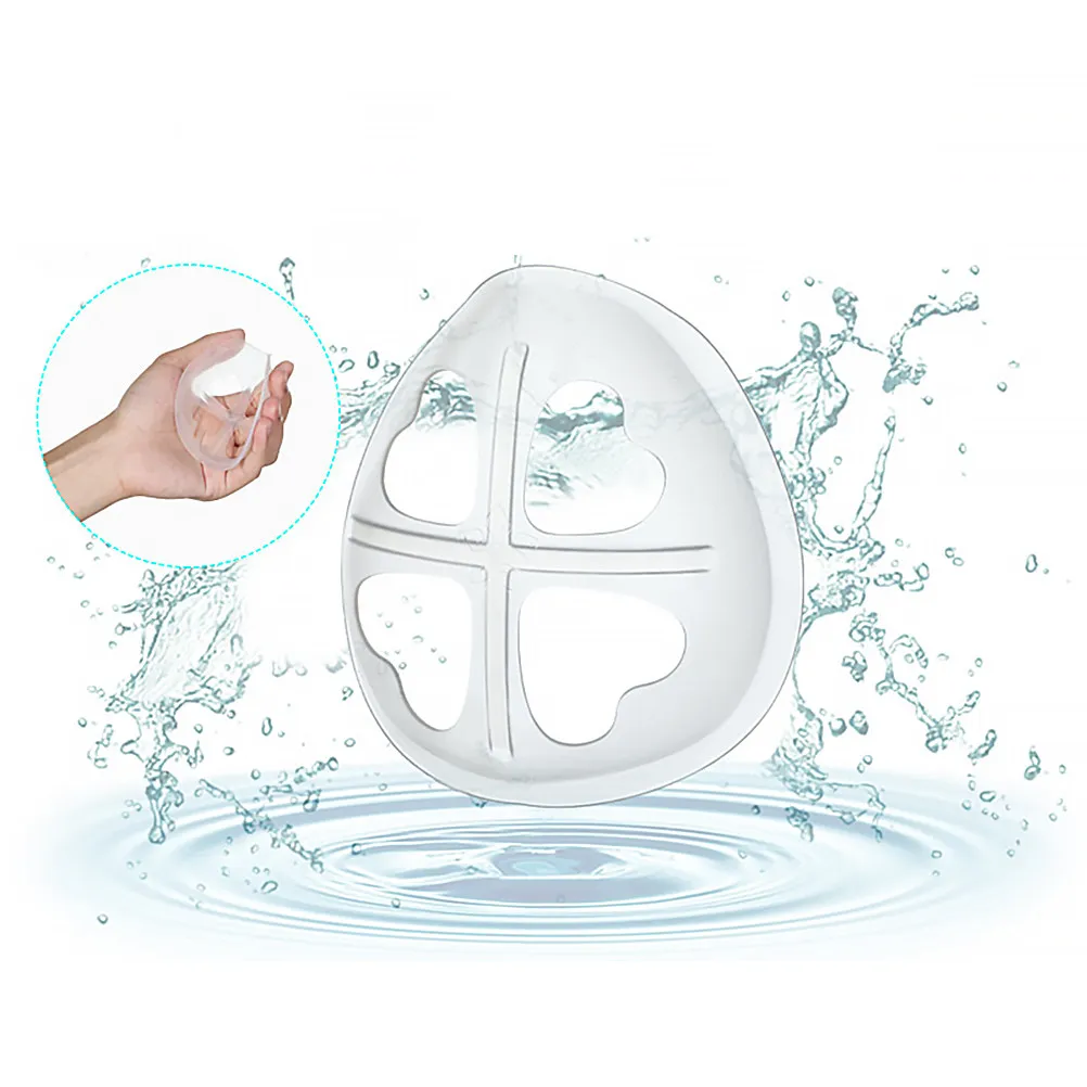 3Pcs Soft Elastic Silicone Mask Bracket Summer Hot Weather Solution Lipstick Sticking Prevention Mask Inner Support Pad