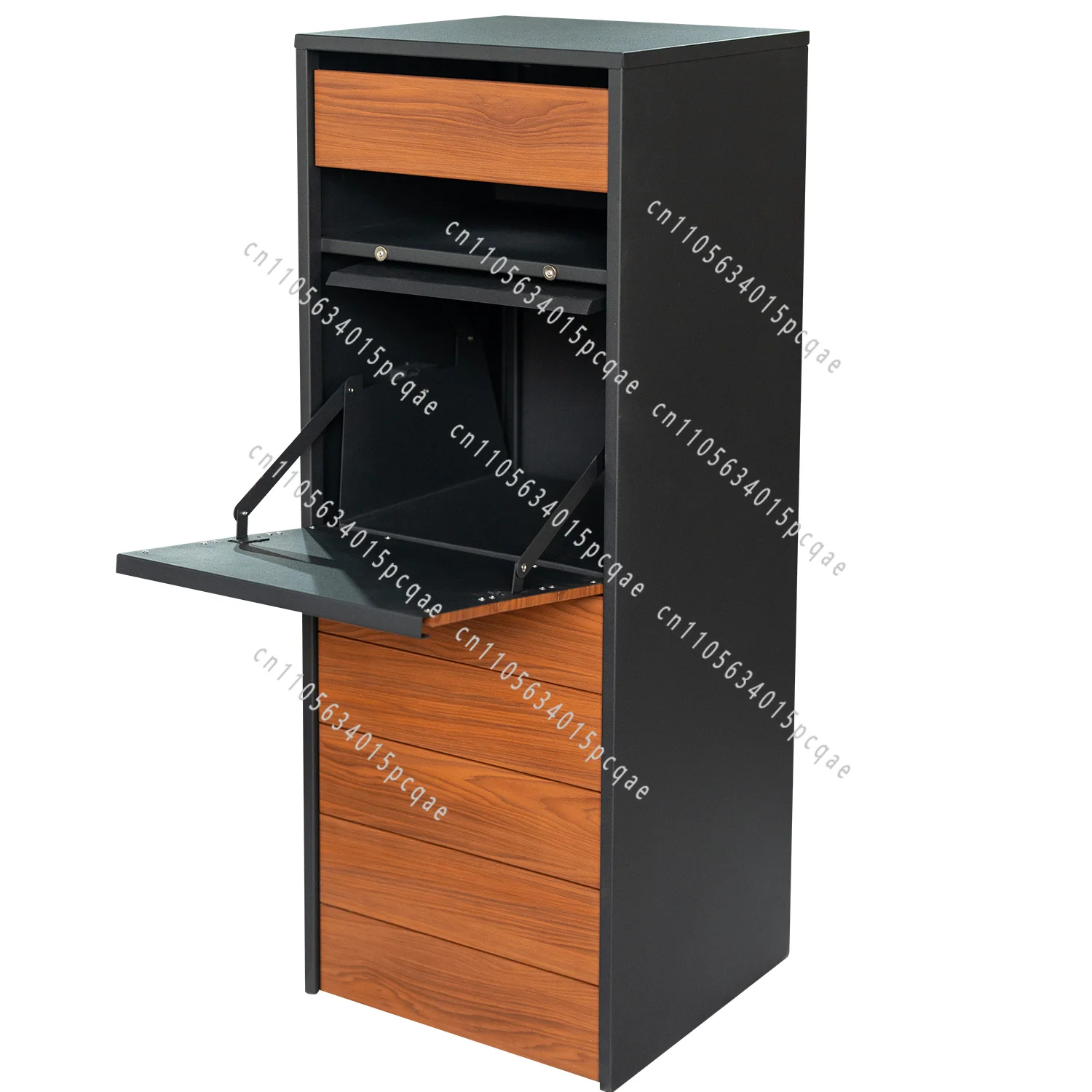 Metal Large Parcel Delivery Box Mail Box Backside Door Steel Outdoor Fence Mounted Parcel Drop Box Combination