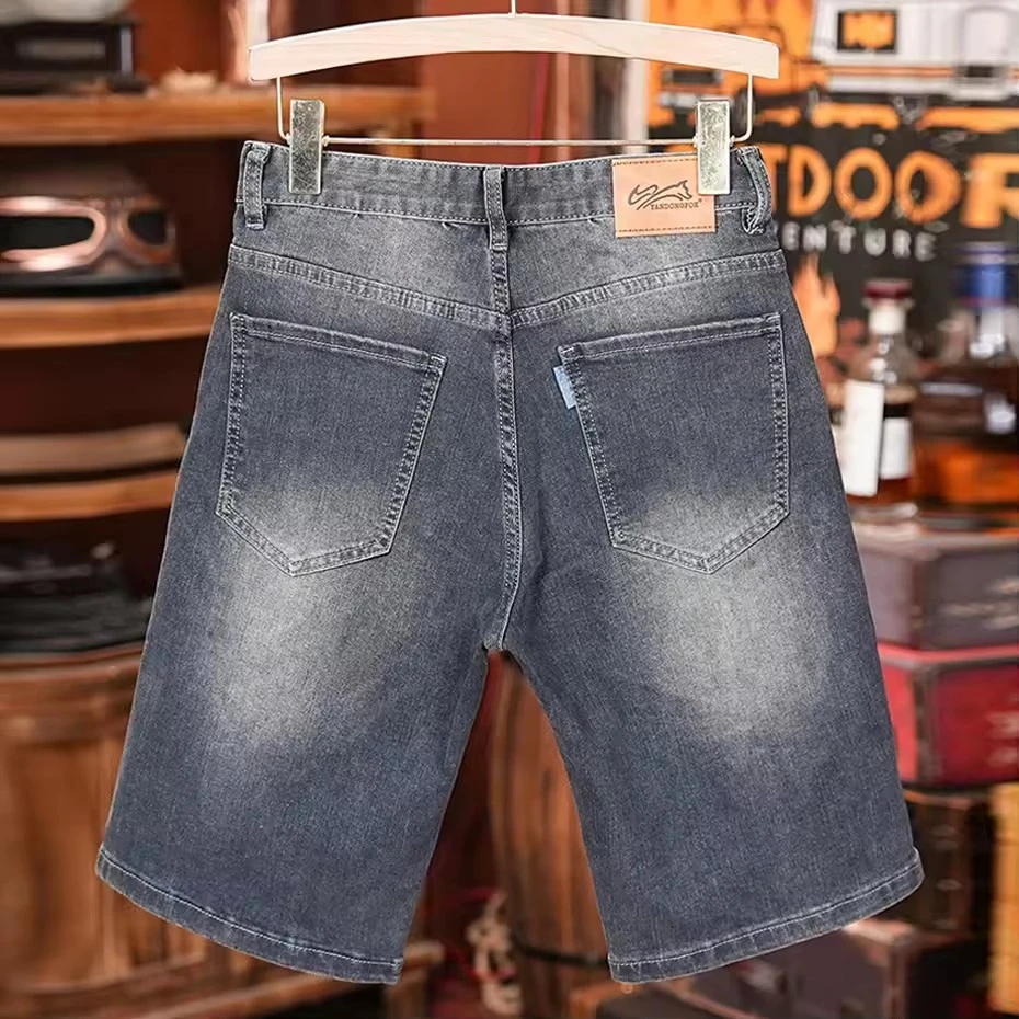 Fish Embroidery Denim Shorts Men Summer Jean Shorts Plus Szie Fashion Streetwear Carp Embroidery Short Pants Male Big Size 44