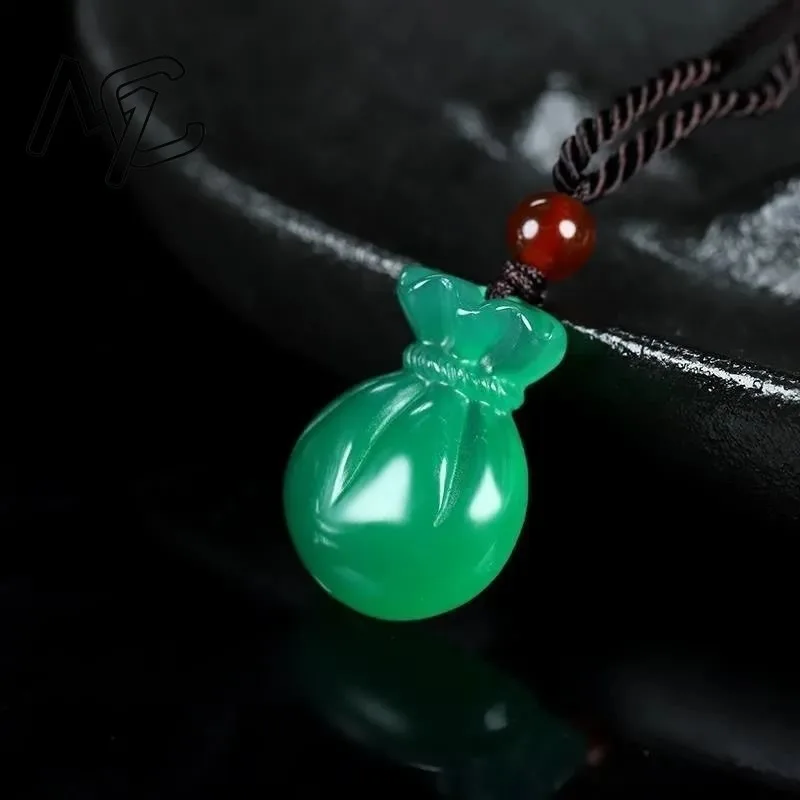 العقيق الطبيعي نعمة حقيبة قلادة قلادة سحر المجوهرات الإكسسوارات منحوتة باليد امرأة محظوظ تميمة سترة سلسلة