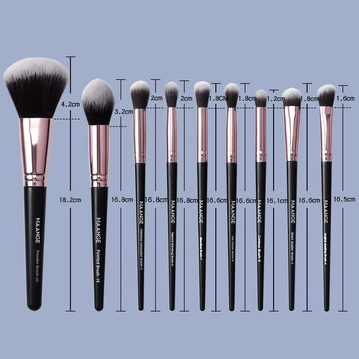 Maange 20Pcs Makeup Brushes with Box Professional Cosmetic Powder Eye Shadow Foundation Blush Blending Beauty Tool For Women