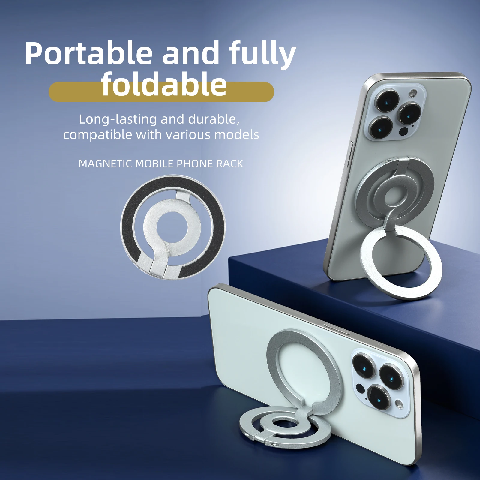 

Cell Phone Metal Finger Ring Magnetic Holder for iPhone 16 17 Pro Max Xiaomi Double-side Super Magnet Folding Bracker for Magsfe