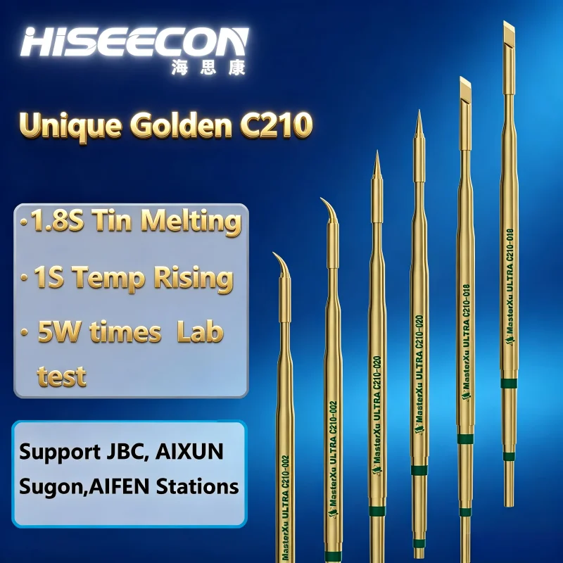 Golden C210 Soldering Tips Fast Heating Anti Oxidation Soldering Iron Tip Compatible JBC AIXUN Sugon AIFEN Soldering Station