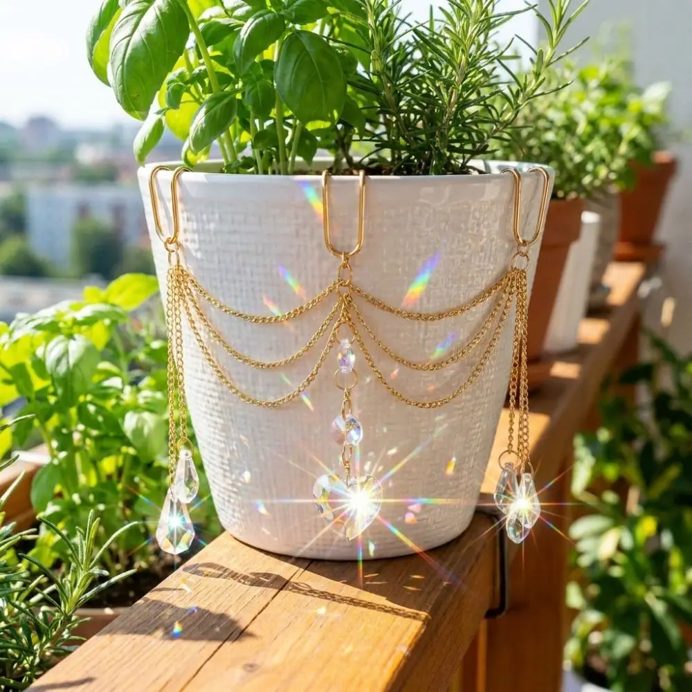 Heart-Shaped Beads Crystal Prisms Sun Catcher Handmade Craft Colorful Sunlight Catcher Reflective Exquisite Hanging Pot Crystal