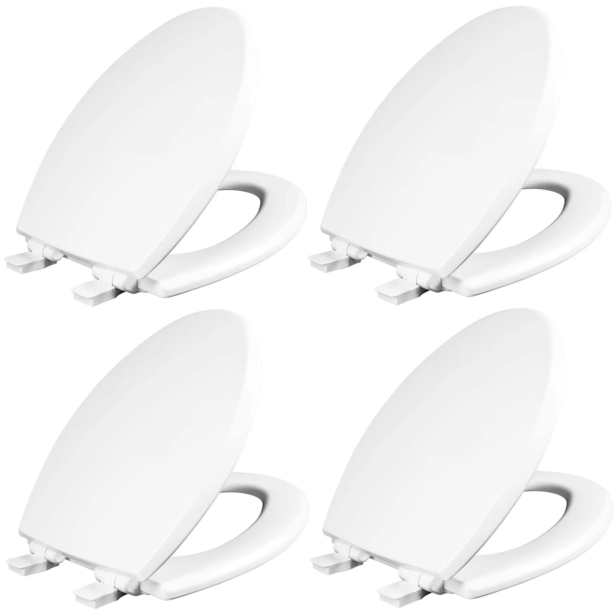 Cassel Slow Close Toilet Seat, Easy Clean, Non Slip Premium Wood Seat, Easy Install, Made in USA, Elongated, White