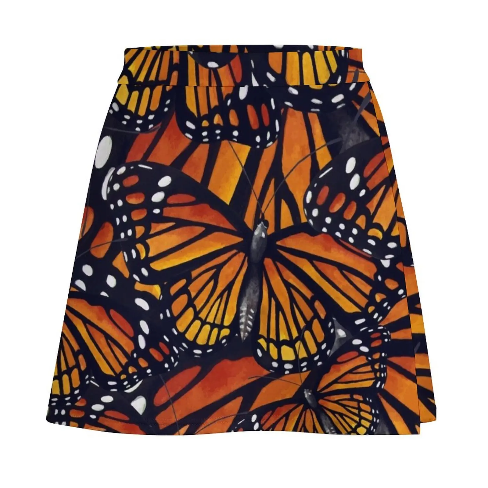 Orange Monarch Butterflies Mini Skirt Summer skirt Short skirts