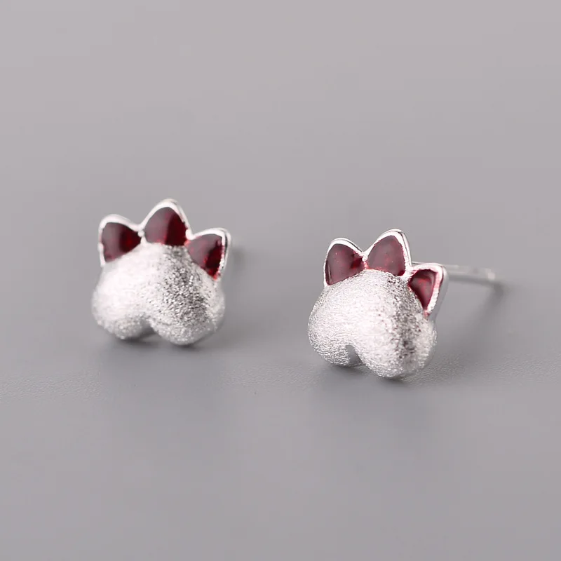 

Real 100% 925 Sterling Silver cat paw Stud Earrings for Women Girls Fashion sterling-silver-jewelry brincos brinco