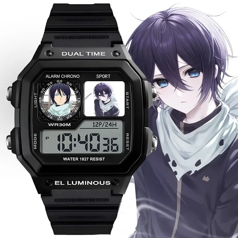 Noragami Iki Hiyori YATO two-dimensional electronic Watch for male and female students high-value sports watch birthday gift