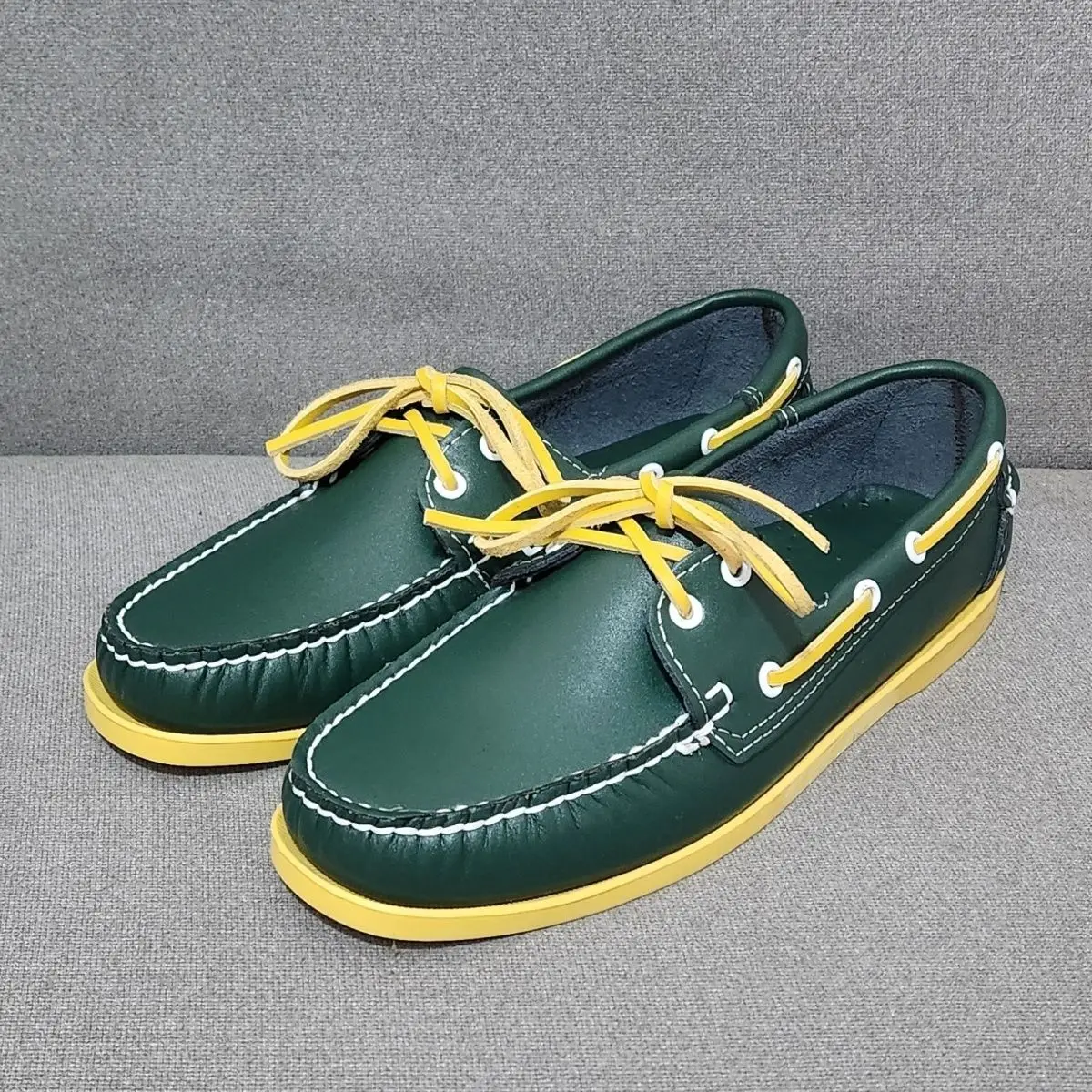 Brand Cow Leather Loafers Classic Boat Shoes Mocassins Handmade Shoes Mens Casual Non-Slip Rubber Outsoles