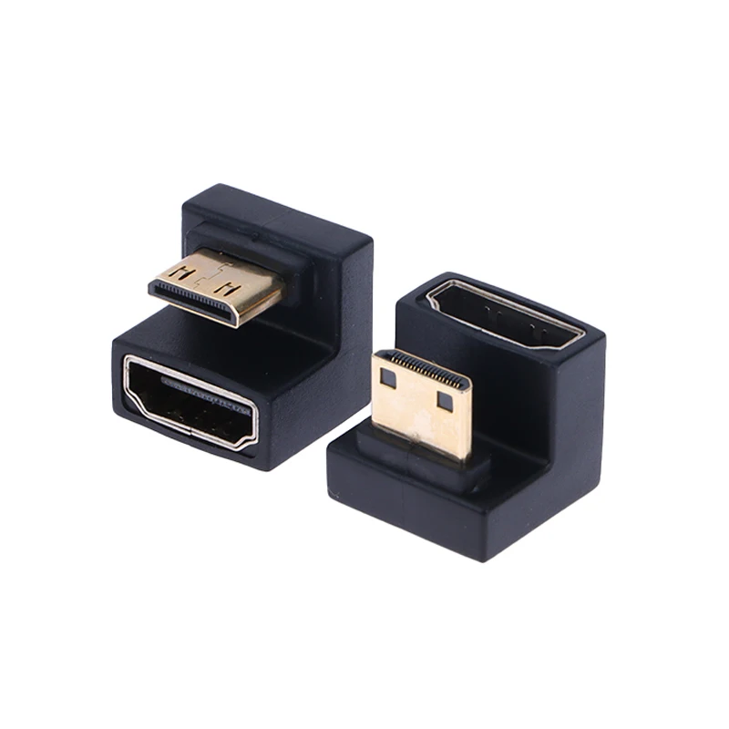 360 Degree Angled U-shaped L Converter Mini HD Male to HDMI-compatible 2.1V Female Extension 4K 8K 60Hz Adapter