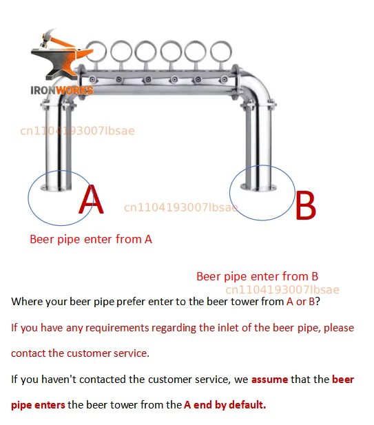 Silver Color U Shape 6 lines Beer Selling Tower with LED Lights Units