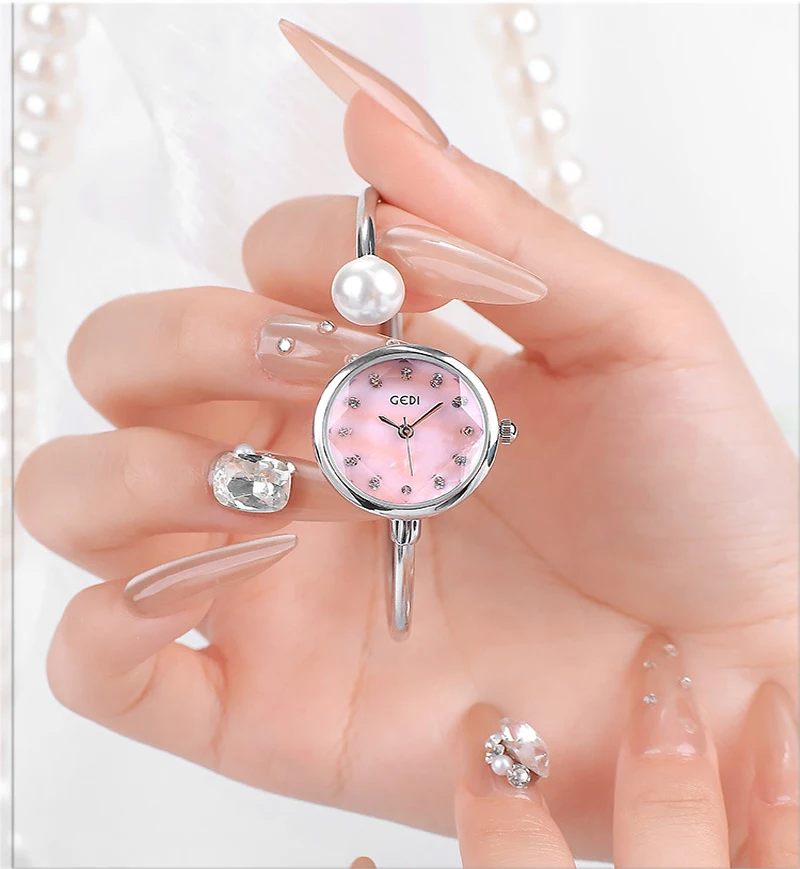 Women Watch Pearl Bracelet Exquisite Personalized Diamond Inlaid Waterproof Versatile Ladies Fashion Quartz Clock Watches gift