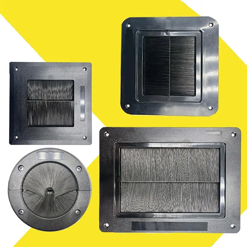 Black ABS Plastic Injection-Moulded Square-shaped Anti-Static Raised Floor Dedicated Cable Box