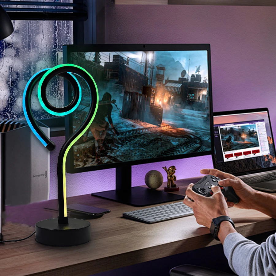 Unique Artistic - styled Heart - shaped Spiral Desk Lamp. USB - powered with Color - changing Effects. Suitable for Various Room