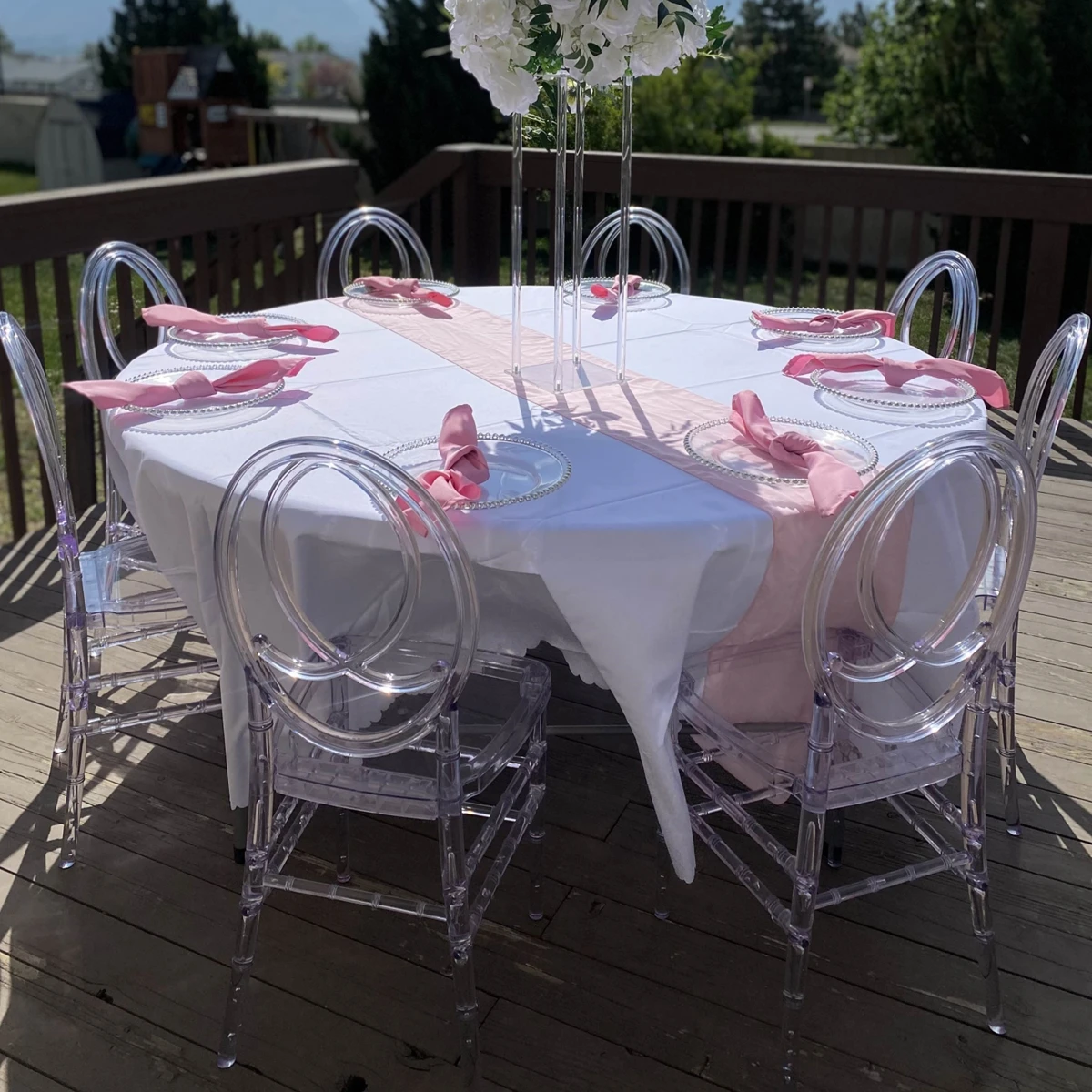 60pcs  Durable crystal clear phoenix stackable resin wedding chair 153