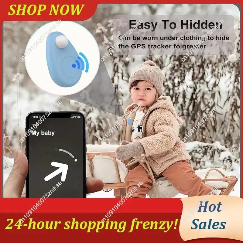 Venta diaria 2X soporte impermeable de silicona para niños para Airtag GPS Tracker Case con pasador de seguridad azul