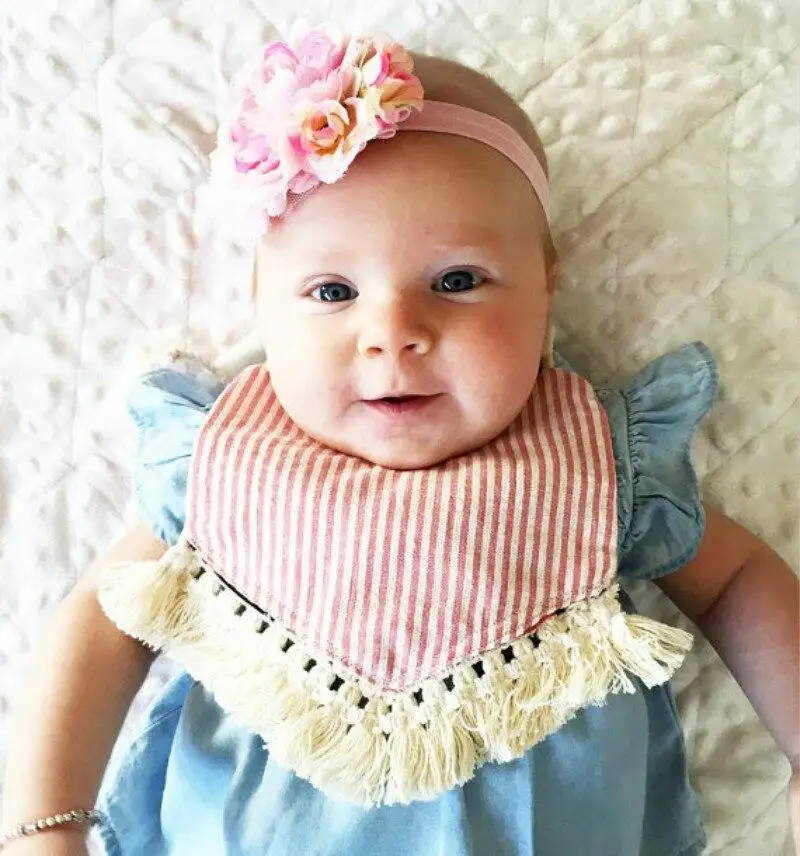 Baby Cotton Bibs Waterproof Princess Lace Baby Girl Bib Saliva Towel Infant Bib Baby Cartoon Tassel Burp Cloth Feeding