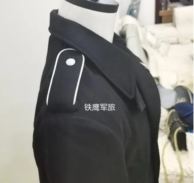 German Tank Crew Jacket Panzer Winter Coat Men Woolen Black