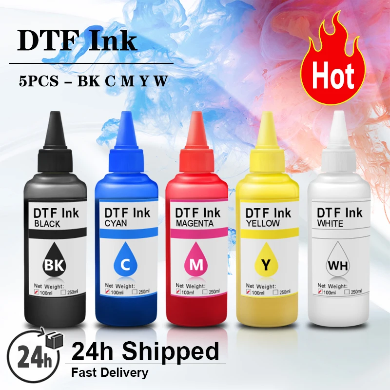 100ML DTF INK Textile ink DTF printing For For Dirent printer film heat transfer for PET Film hot melt powder transfer film