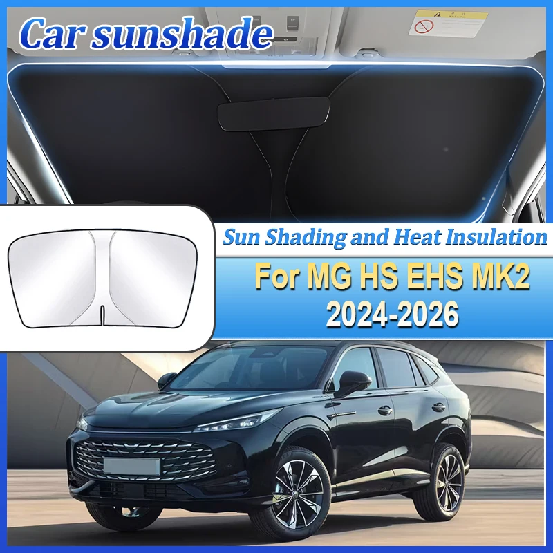 

Для MG HS EHS MK2 2024 2025 2026 Автомобильная защита от солнца, анти-УФ-блоки конфиденциальности, стальное кольцо, солнцезащитный козырек на лобовое стекло, автоаксессуары