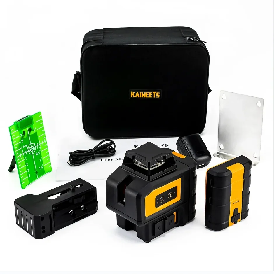 KAIWEETS Self Leveling Laser Level 360 Adjustable Base Horizontal And Vertical Cross Super Powerful Green Laser Level