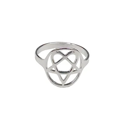 Mens ICP Rings Heartagram Star Heart Him Stainless Steel Jewelry Rings US 7-10# Polished Silver Christmas Gift for Friends