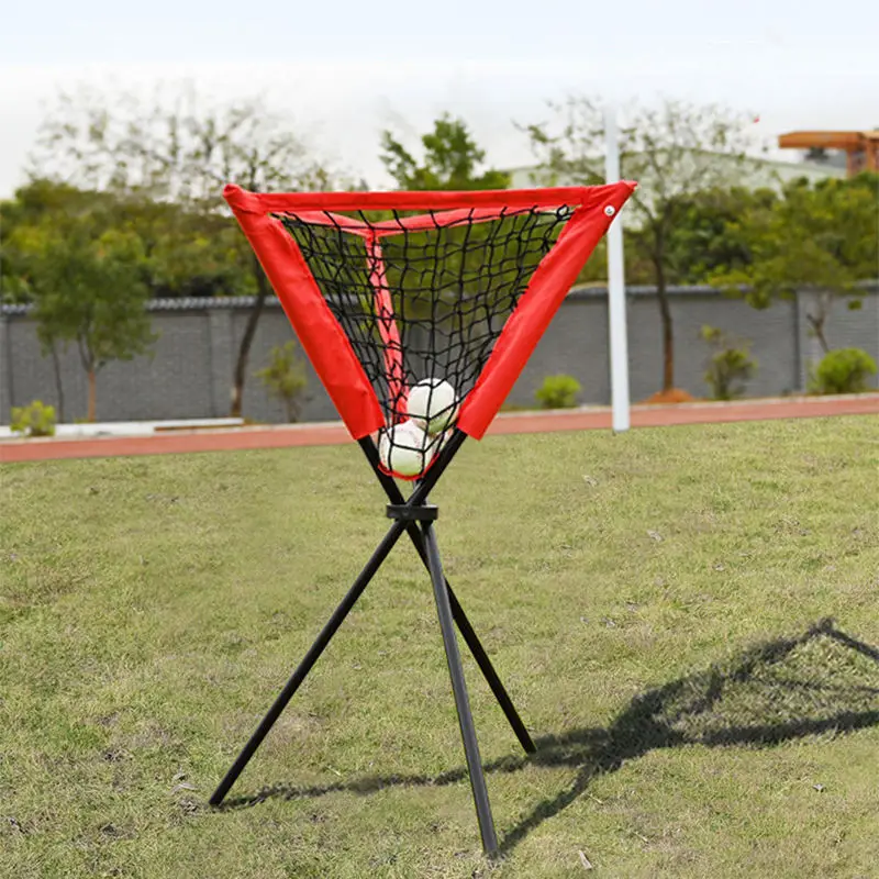 Portable Ball Caddy for Training Practice Collapsible Ball Hopper with Net Heavy Duty Ball Bucket Easy Assembly & Storage