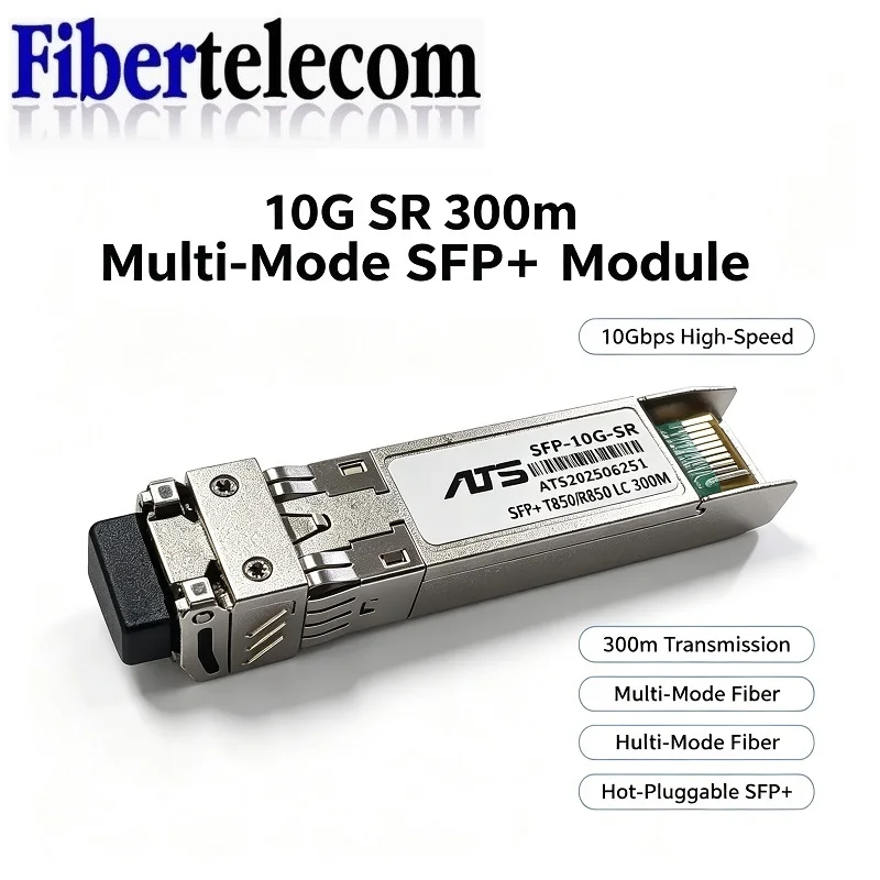 10G SR SFP+ LC Transceiver,10G 850nm MMF Multimode SFP Module, up to 300m for Cisco SFP-10G-SR,Ubiquiti UniFi，Mikrotik，TP-Link