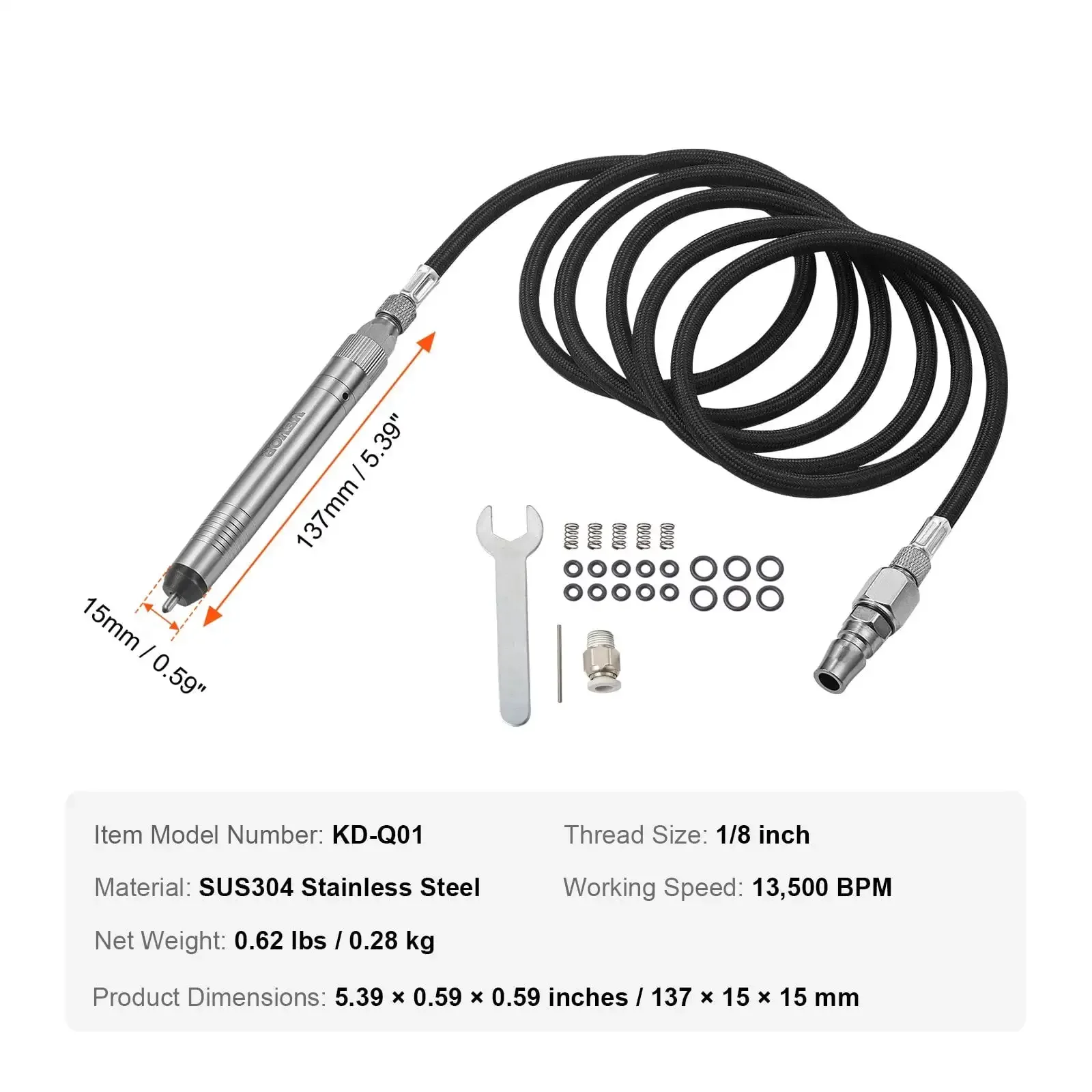 Pneumatic Engraving Pen Air Scribe 1/4" Micro Grinder Pencil Carving Tool