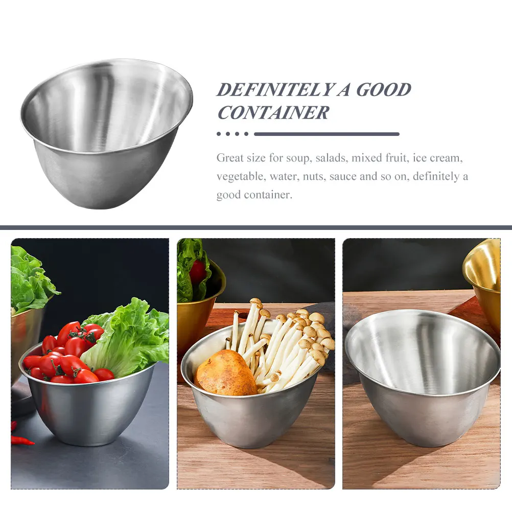 

Lettuce Bowl Stainless Steel Sauce Dish Salad Serving Basin Vegetable Holder Soup Bowls