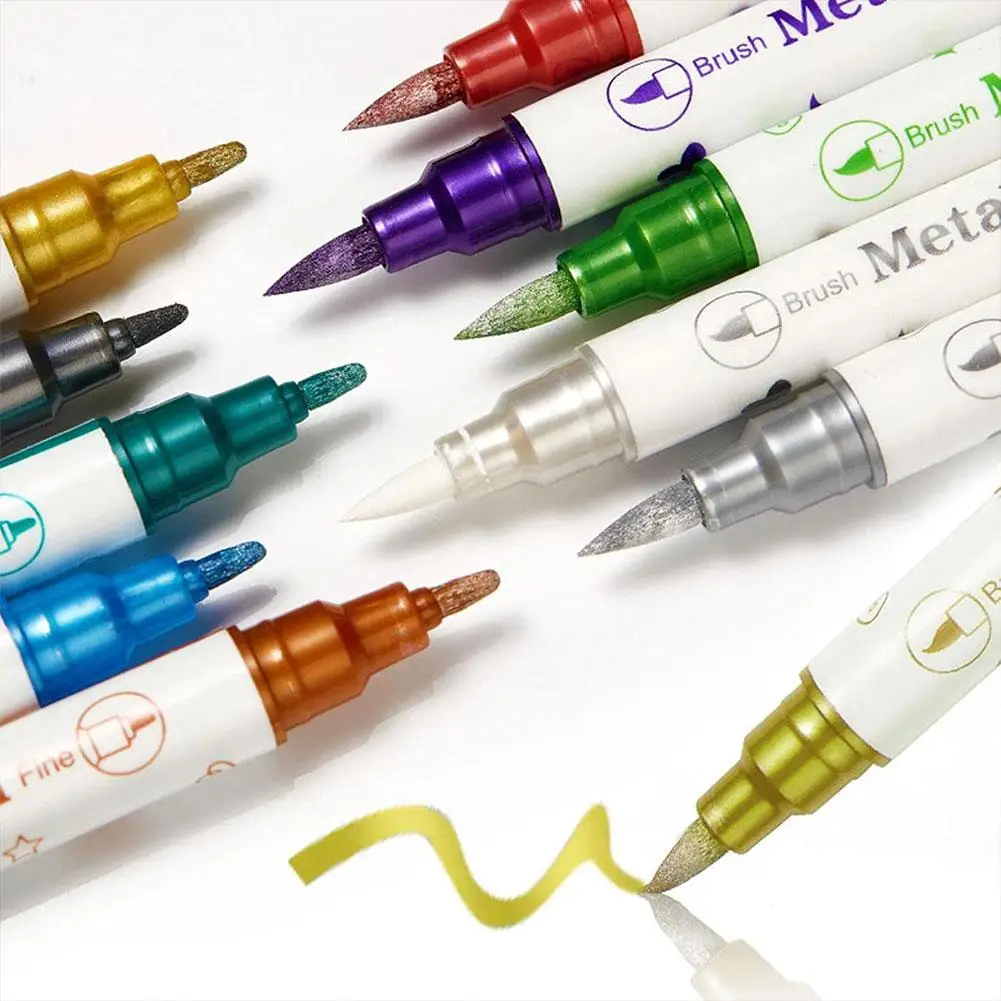Colorful Gel Pens Acrylic Marker for Tattoo Painting Manicure Temporary Tattoo Pen with Tattoo Templates Set Creative DIY Design