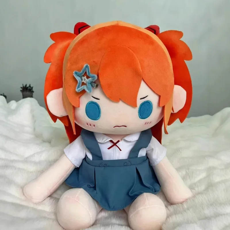 Neon Cute Genesis Classic Evangelion Cartoon Cotton Plush Toy with School Uniform Skirt Outfit for Dress Up Anime Accessories view 3