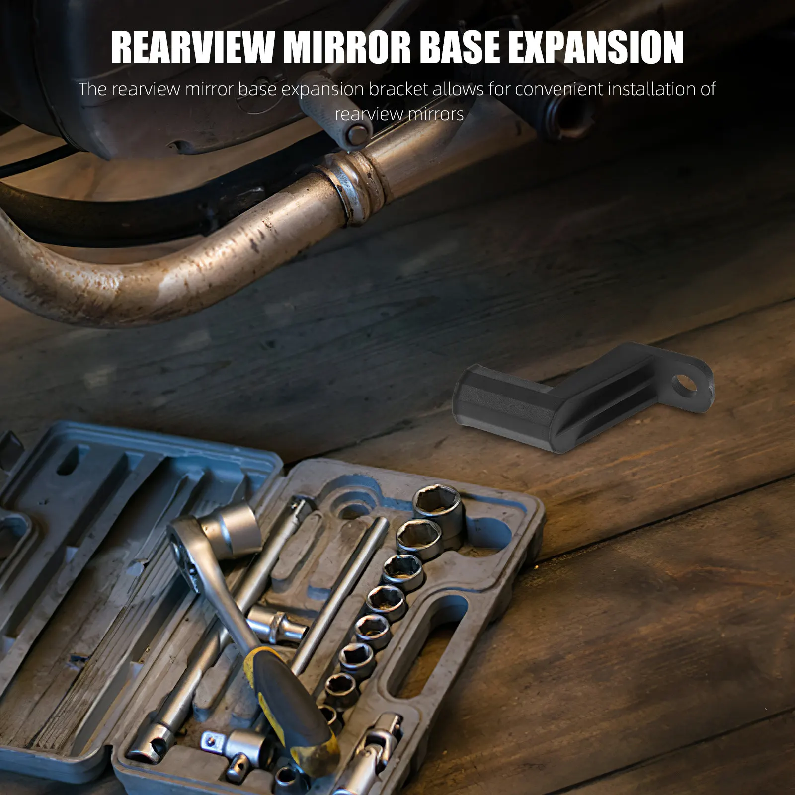 Robust Universal Rearview Mirror Extension Bracket for Motorcycle Scooter Bicycle Enhanced Mounting Space Safety Visibility
