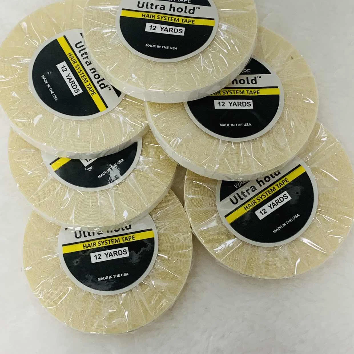 White Ultra Hold Double Sided Adhesive Tape 0.8cm Width for Hair Extensions Toupees Lace Wigs 12 Yards And 3 Yards Options